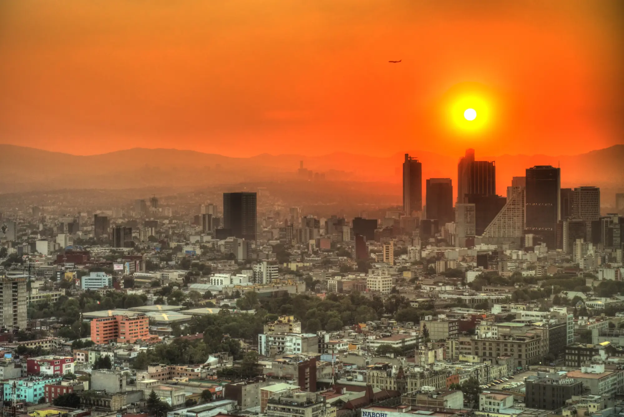 Aerial view of the Valley of Mexico metropolitan area